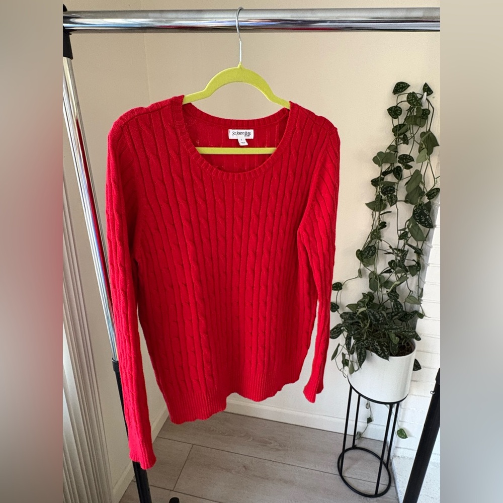 St. John's Bay Vibrant Red Crew Neck Sweater